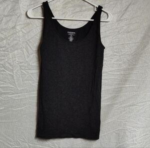 Feathers Black Sleeveless Fitted Tank Top